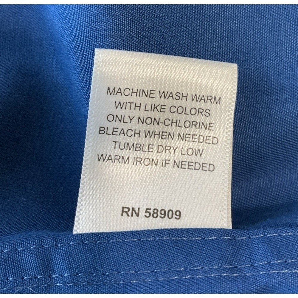 NEW Murano Performance Blue Button‎ Up Short Sleeve Shirt Pocket Casual XL Tall - Picture 8 of 8